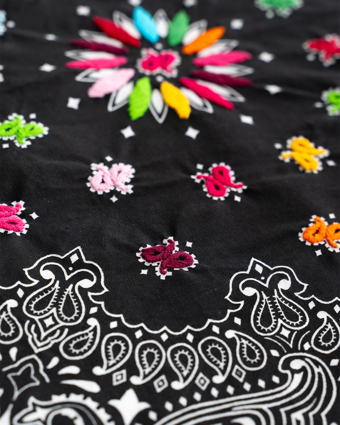 【Oaxaca】 Hand Embroidered Bandana 『made in USA』