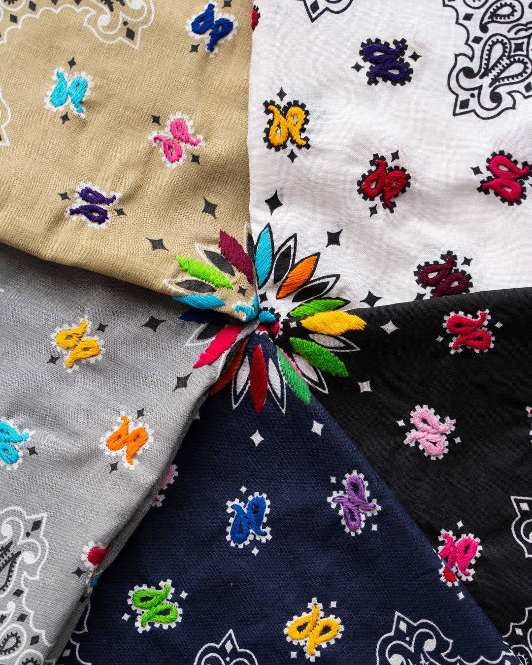 【Oaxaca】 Hand Embroidered Bandana 『made in USA』
