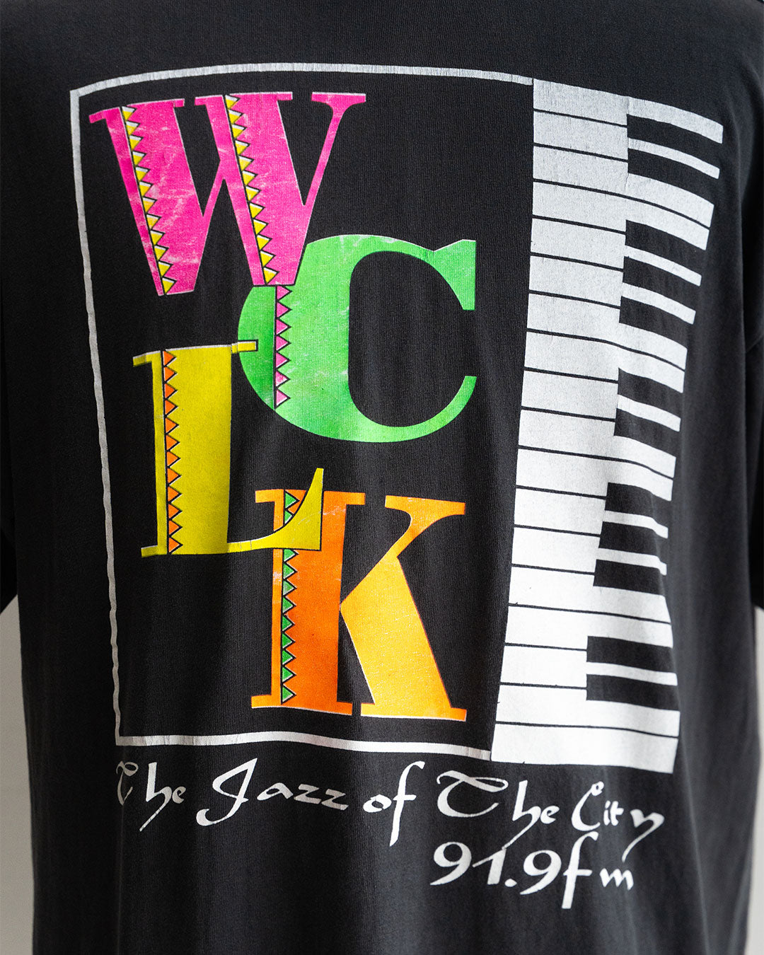 【VINTAGE】90s WCLK 91.9 FM 『The Jazz of The City』 Tee made in USA