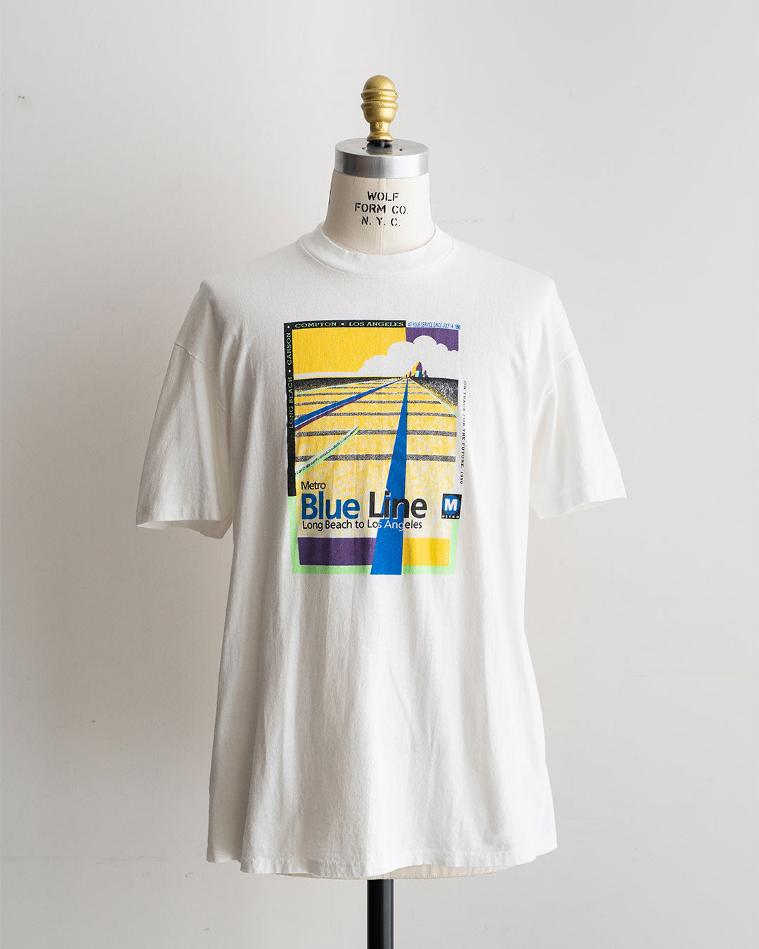 【VINTAGE】90s 『Metro Blue Line』 Printed T-Shirt 『Made in U.S.A』