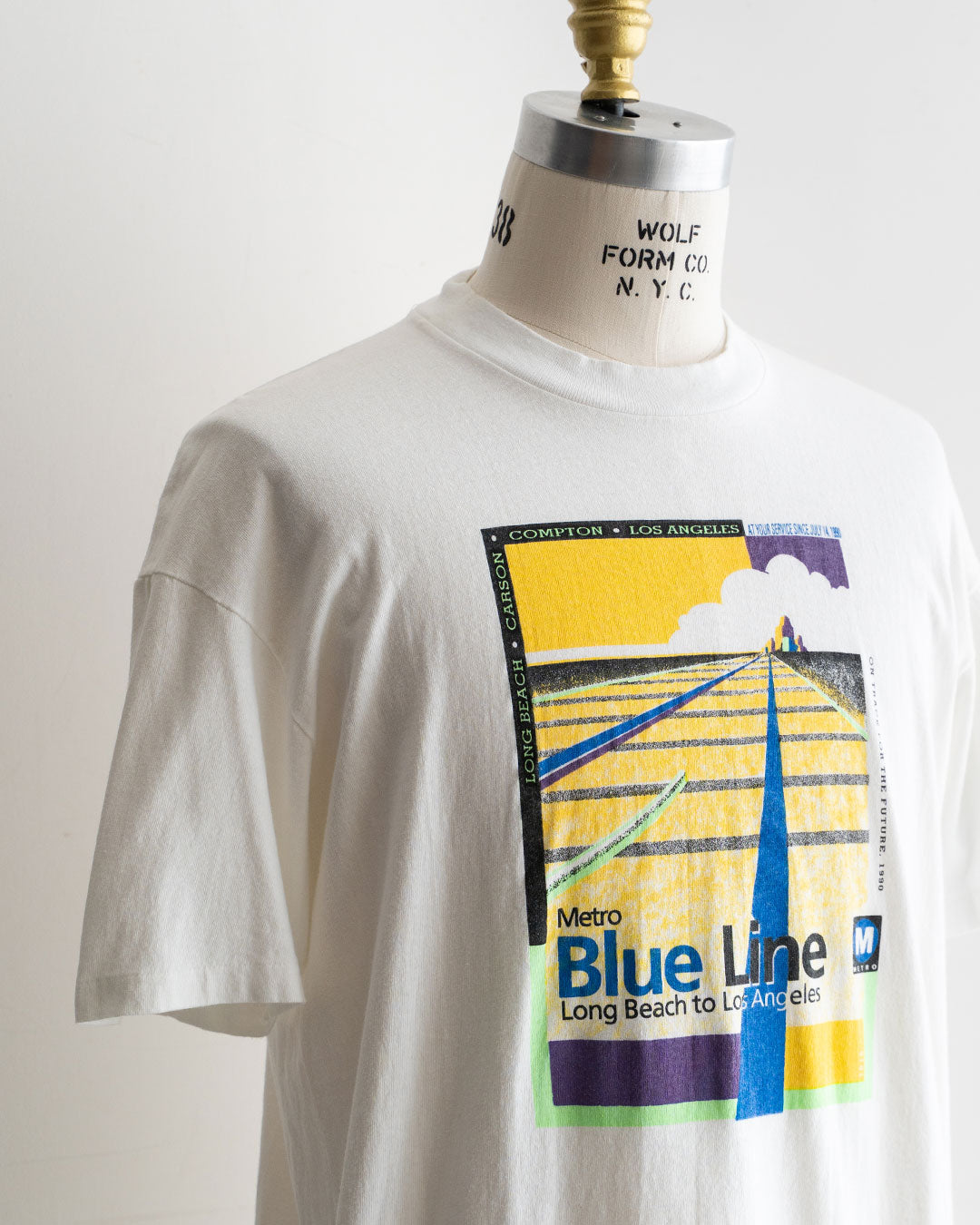【VINTAGE】90s 『Metro Blue Line』 Printed T-Shirt 『Made in U.S.A』