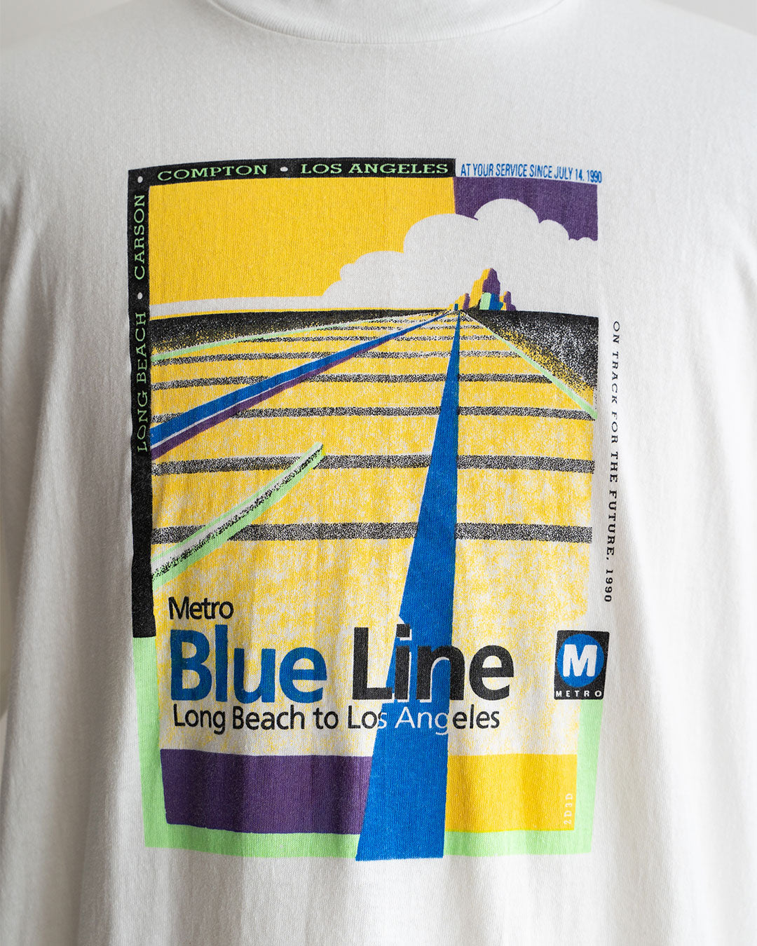 【VINTAGE】90s 『Metro Blue Line』 Printed T-Shirt 『Made in U.S.A』
