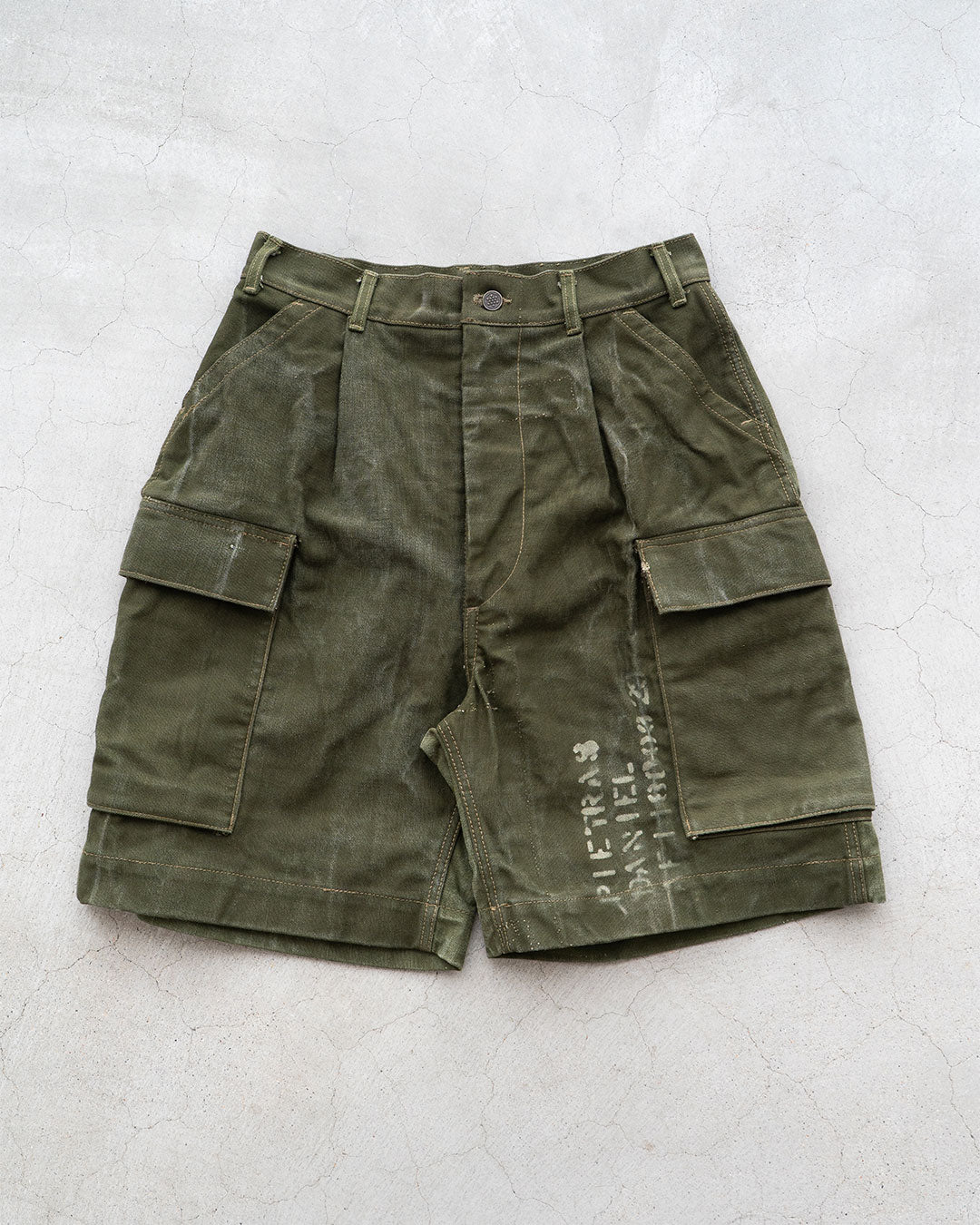 【HEXICO】Side Cargo Shorts 『US Military 40-70s Duffel Bag Cotton With 13 Stars Button』①