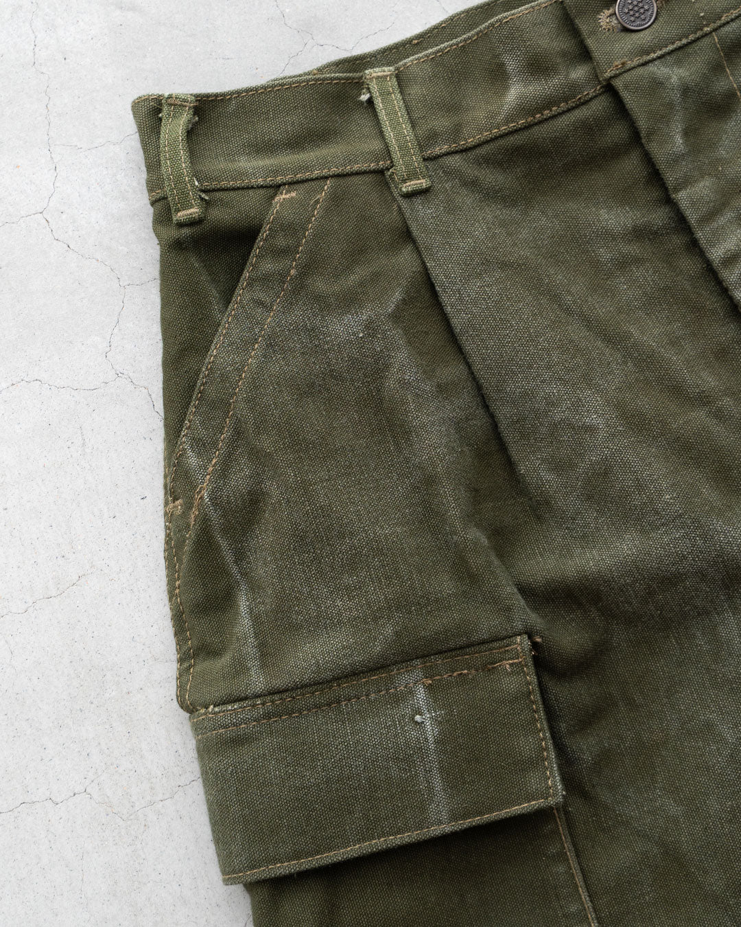 【HEXICO】Side Cargo Shorts 『US Military 40-70s Duffel Bag Cotton With 13 Stars Button』①