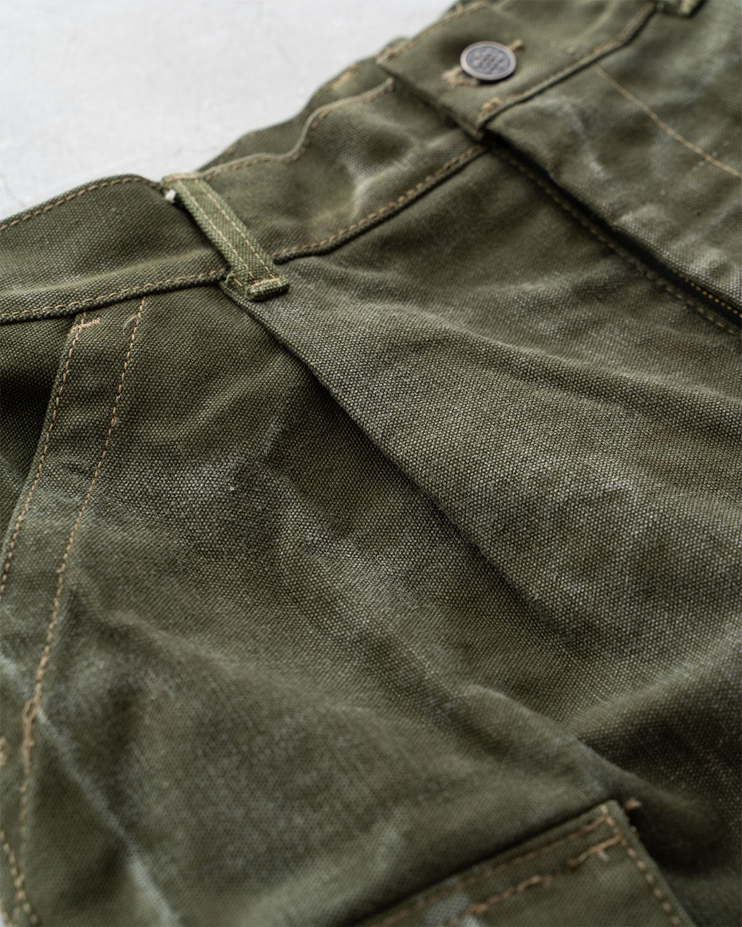 【HEXICO】Side Cargo Shorts 『US Military 40-70s Duffel Bag Cotton With 13 Stars Button』①