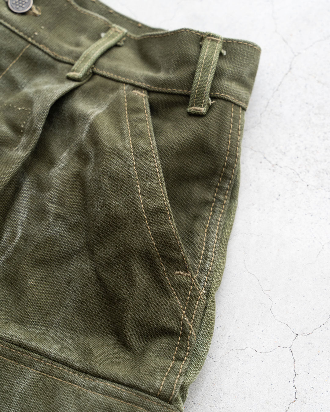 【HEXICO】Side Cargo Shorts 『US Military 40-70s Duffel Bag Cotton With 13 Stars Button』①