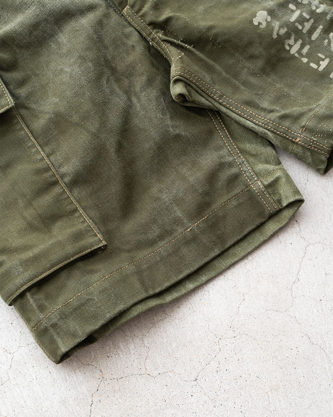 【HEXICO】Side Cargo Shorts 『US Military 40-70s Duffel Bag Cotton With 13 Stars Button』①
