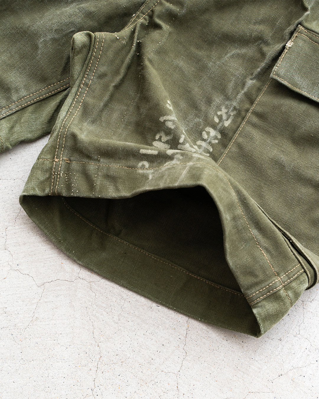 【HEXICO】Side Cargo Shorts 『US Military 40-70s Duffel Bag Cotton With 13 Stars Button』①