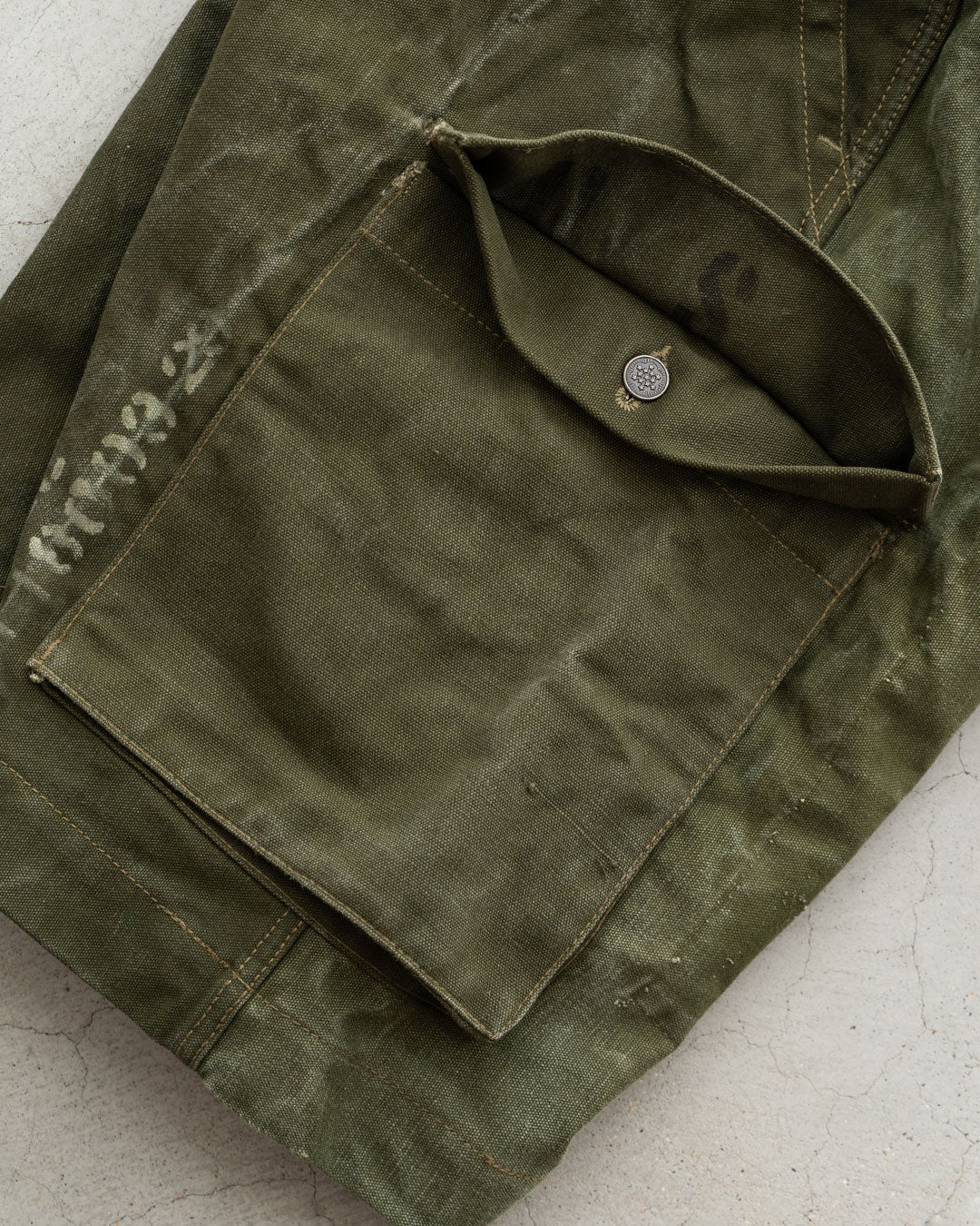 【HEXICO】Side Cargo Shorts 『US Military 40-70s Duffel Bag Cotton With 13 Stars Button』①