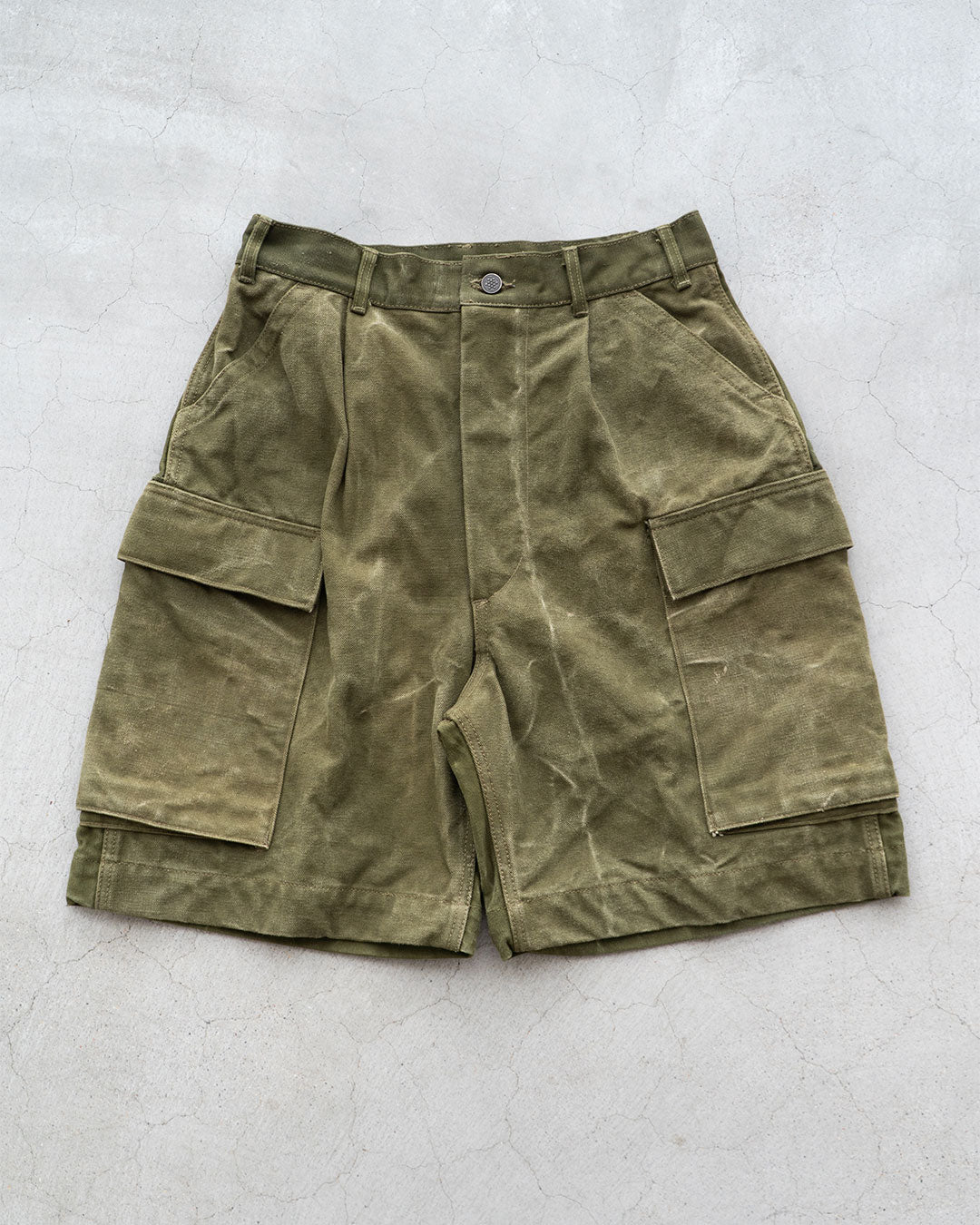 【HEXICO】Side Cargo Shorts 『US Military 40-70s Duffel Bag Cotton With 13 Stars Button』②