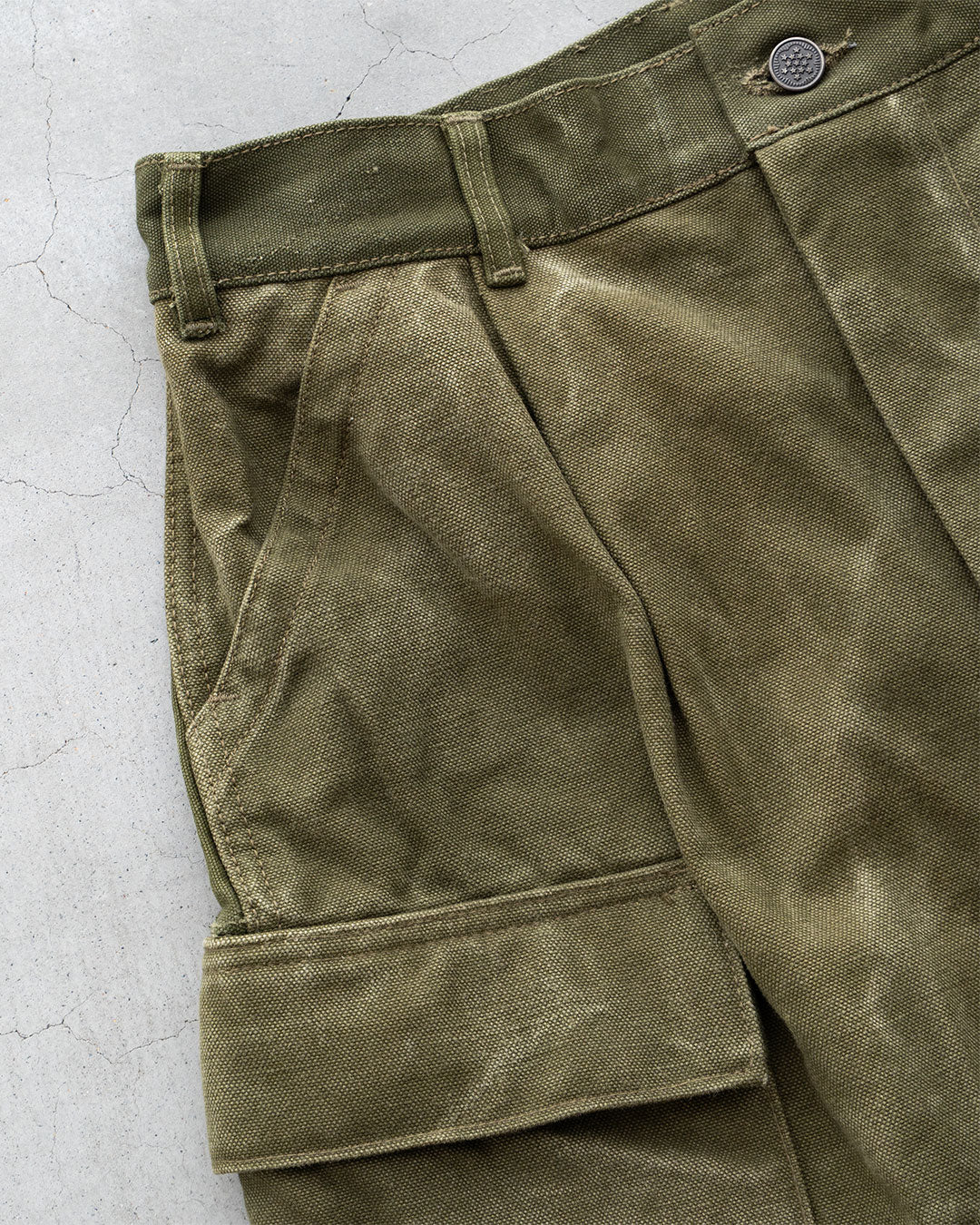 【HEXICO】Side Cargo Shorts 『US Military 40-70s Duffel Bag Cotton With 13 Stars Button』②