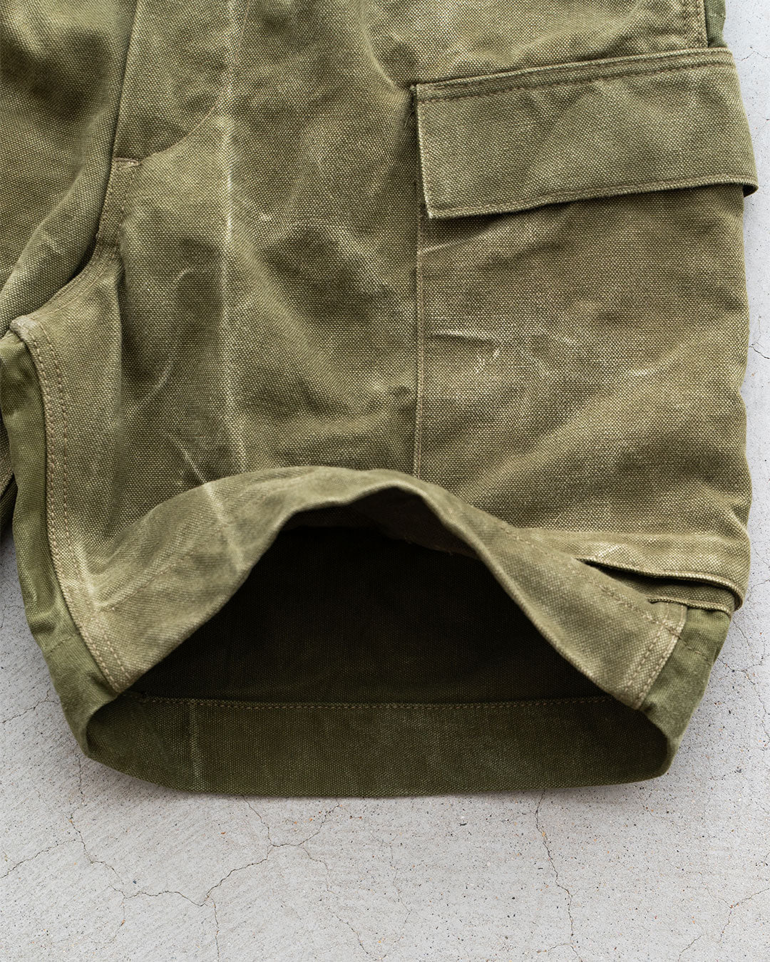 【HEXICO】Side Cargo Shorts 『US Military 40-70s Duffel Bag Cotton With 13 Stars Button』②