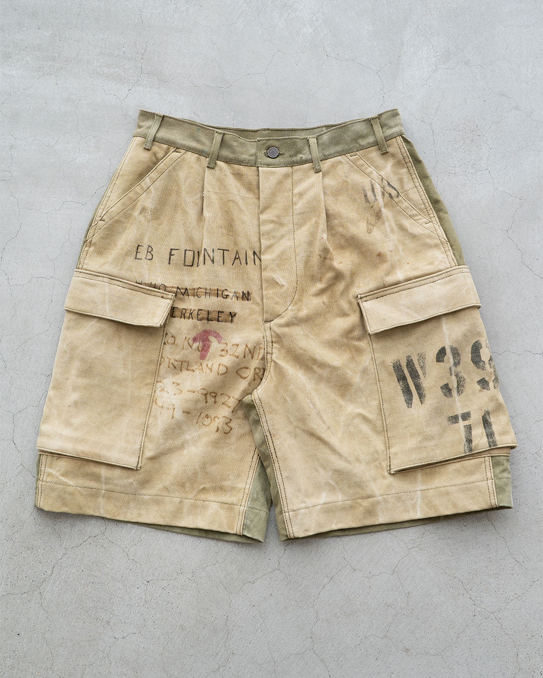 【HEXICO】Side Cargo Shorts 『US Military 40-70s Duffel Bag Cotton With 13 Stars Button』③