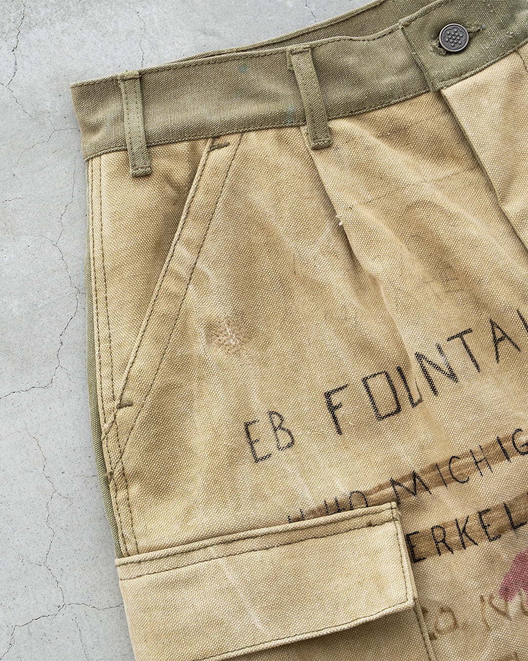 【HEXICO】Side Cargo Shorts 『US Military 40-70s Duffel Bag Cotton With 13 Stars Button』③