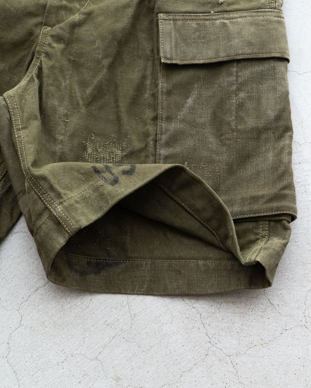 【HEXICO】Side Cargo Shorts 『US Military 40-70s Duffel Bag Cotton With 13 Stars Button』⑤