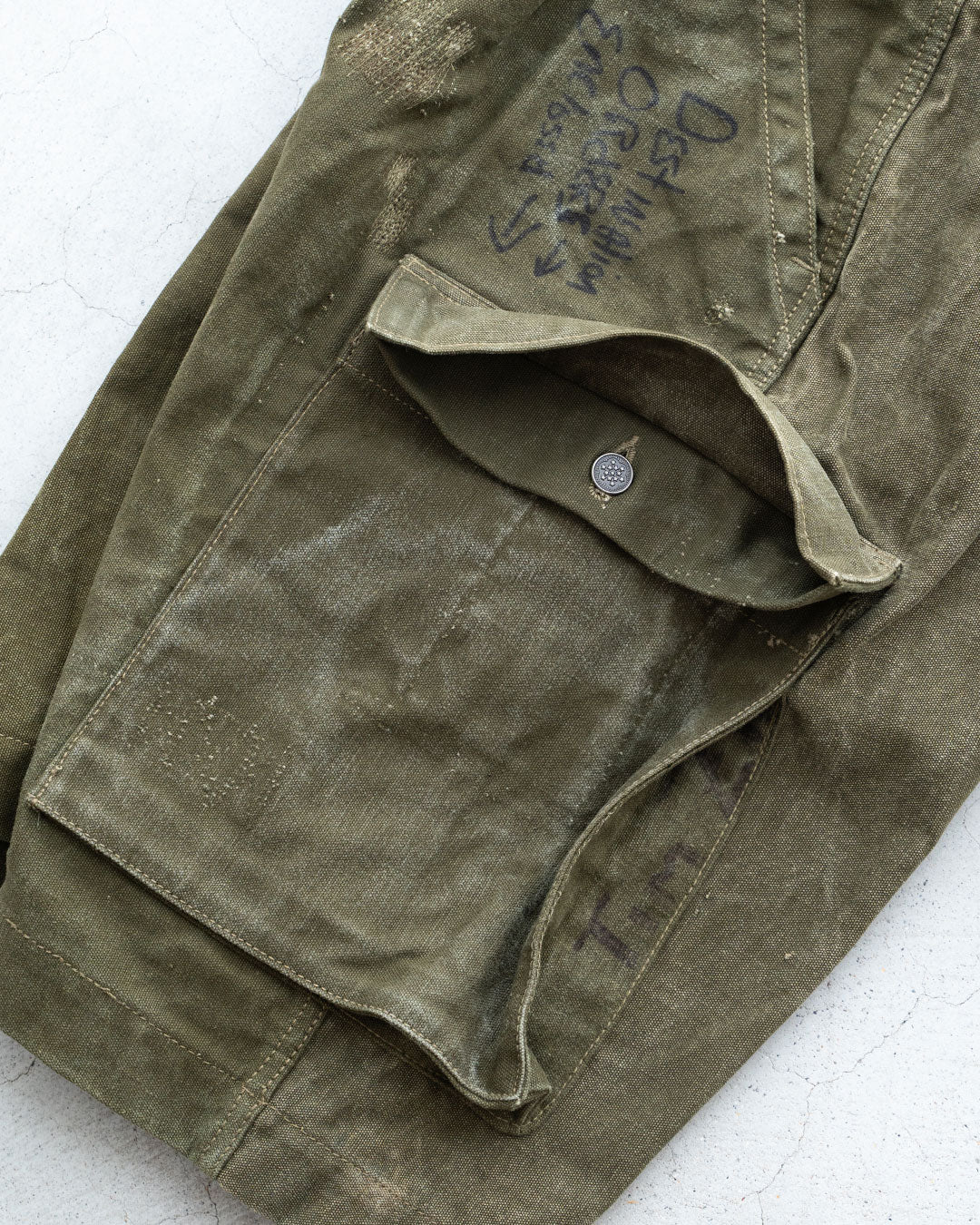 【HEXICO】Side Cargo Shorts 『US Military 40-70s Duffel Bag Cotton With 13 Stars Button』⑤