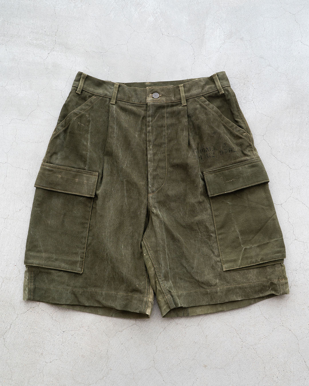 【HEXICO】Side Cargo Shorts 『US Military 40-70s Duffel Bag Cotton With 13 Stars Button』⑥