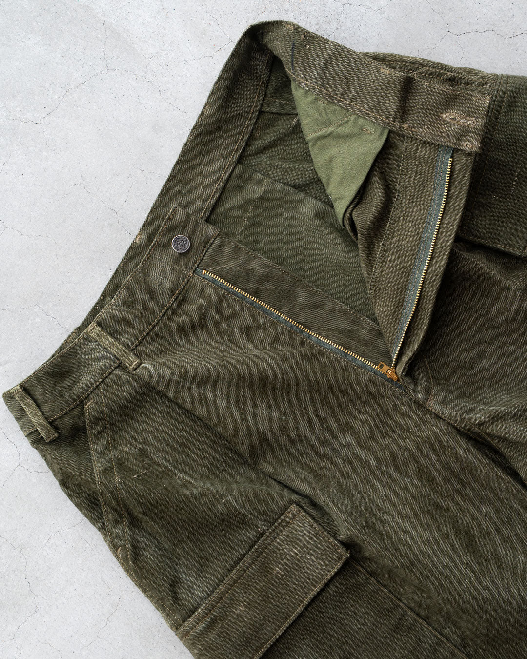 【HEXICO】Side Cargo Shorts 『US Military 40-70s Duffel Bag Cotton With 13 Stars Button』⑥