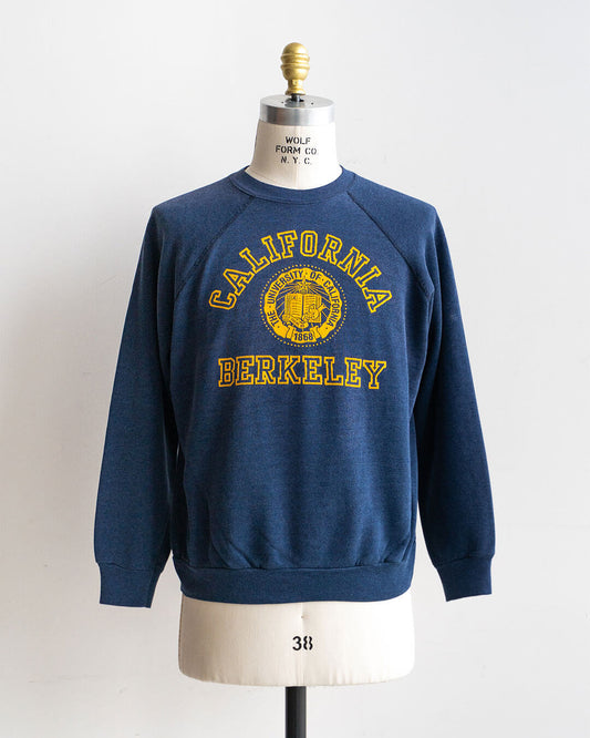【Vintage】80s University Graphic Sweat 『UC Berkeley』 Velva Sheen