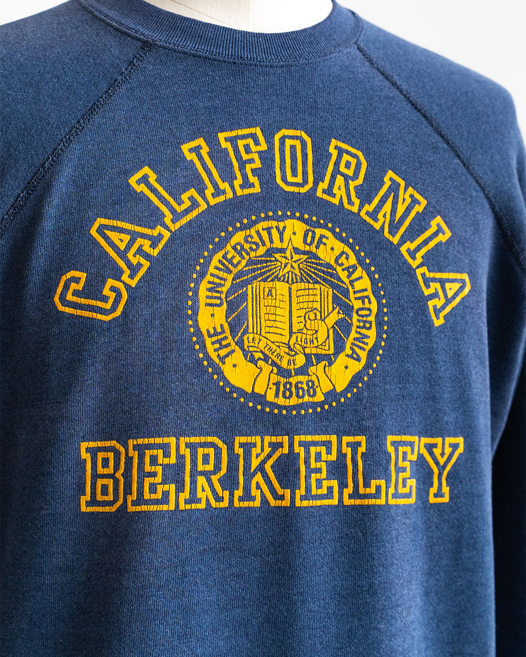 【Vintage】80s University Graphic Sweat 『UC Berkeley』 Velva Sheen