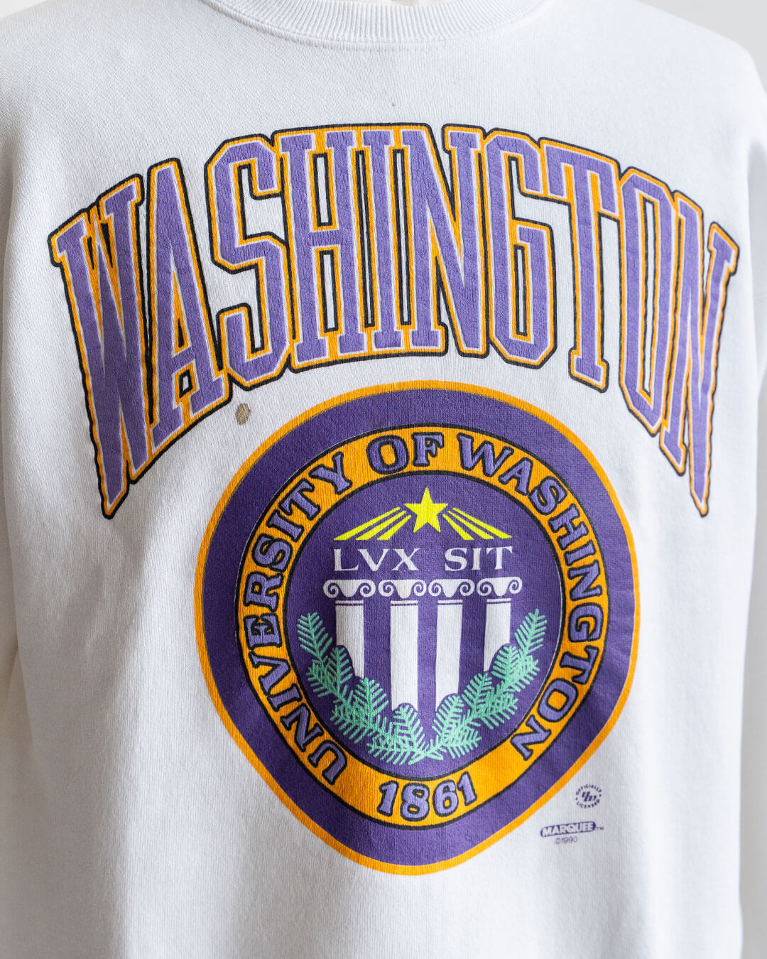 【VINTAGE】90s University Graphic Sweat 『Washington』 Lee
