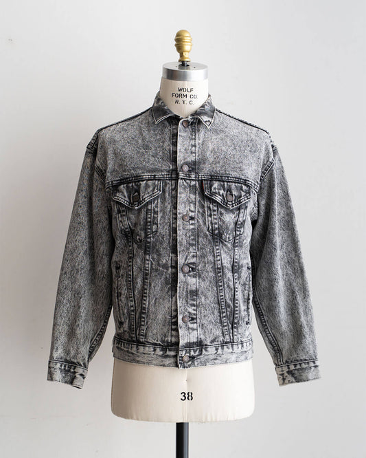 【VINTAGE】80s Levis 57508 Denim Jacket 『Acid Black』 Made In USA