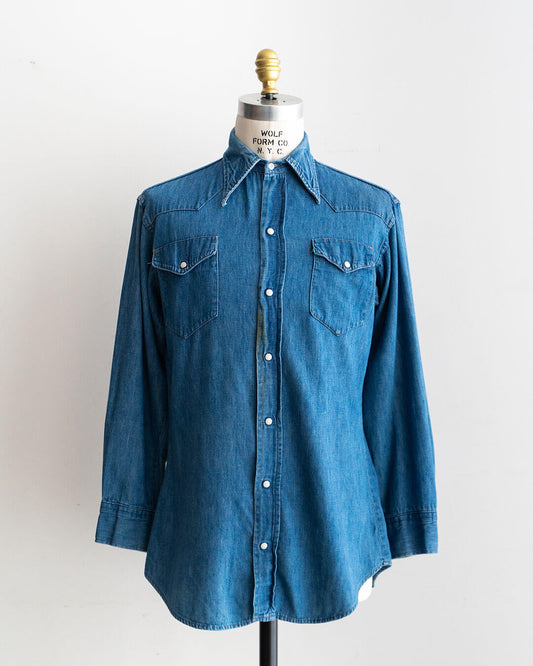 【VINTAGE】70s BAR-F Denim Western Shirts