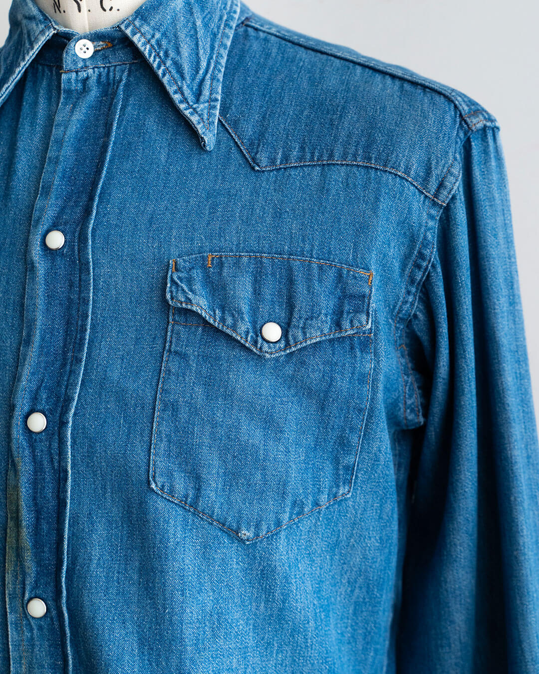 【VINTAGE】70s BAR-F Denim Western Shirts