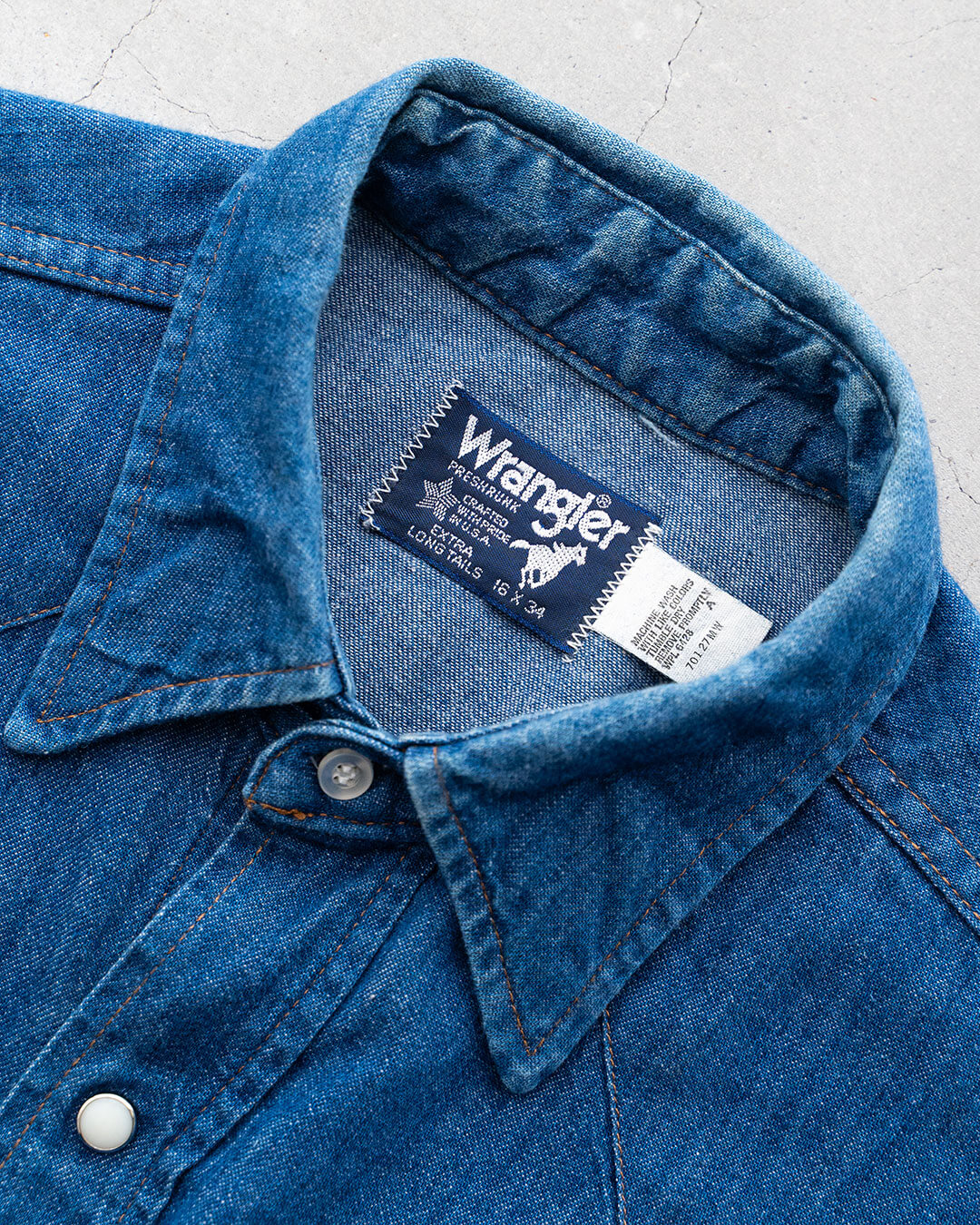 【VINTAGE】80s Wrangler Denim Western Shirts 『Made in U.S.A』②