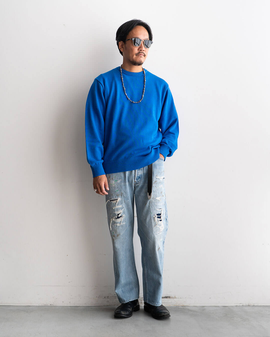 モデル 身長175cm　体重69kg / 着用カラー Blue