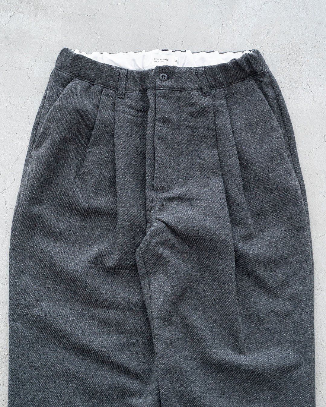 【STILL BY HAND】Cotton Wool 2tuck Trousers
