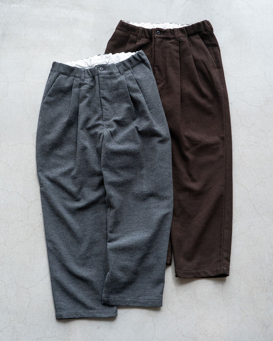 【STILL BY HAND】Cotton Wool 2tuck Trousers