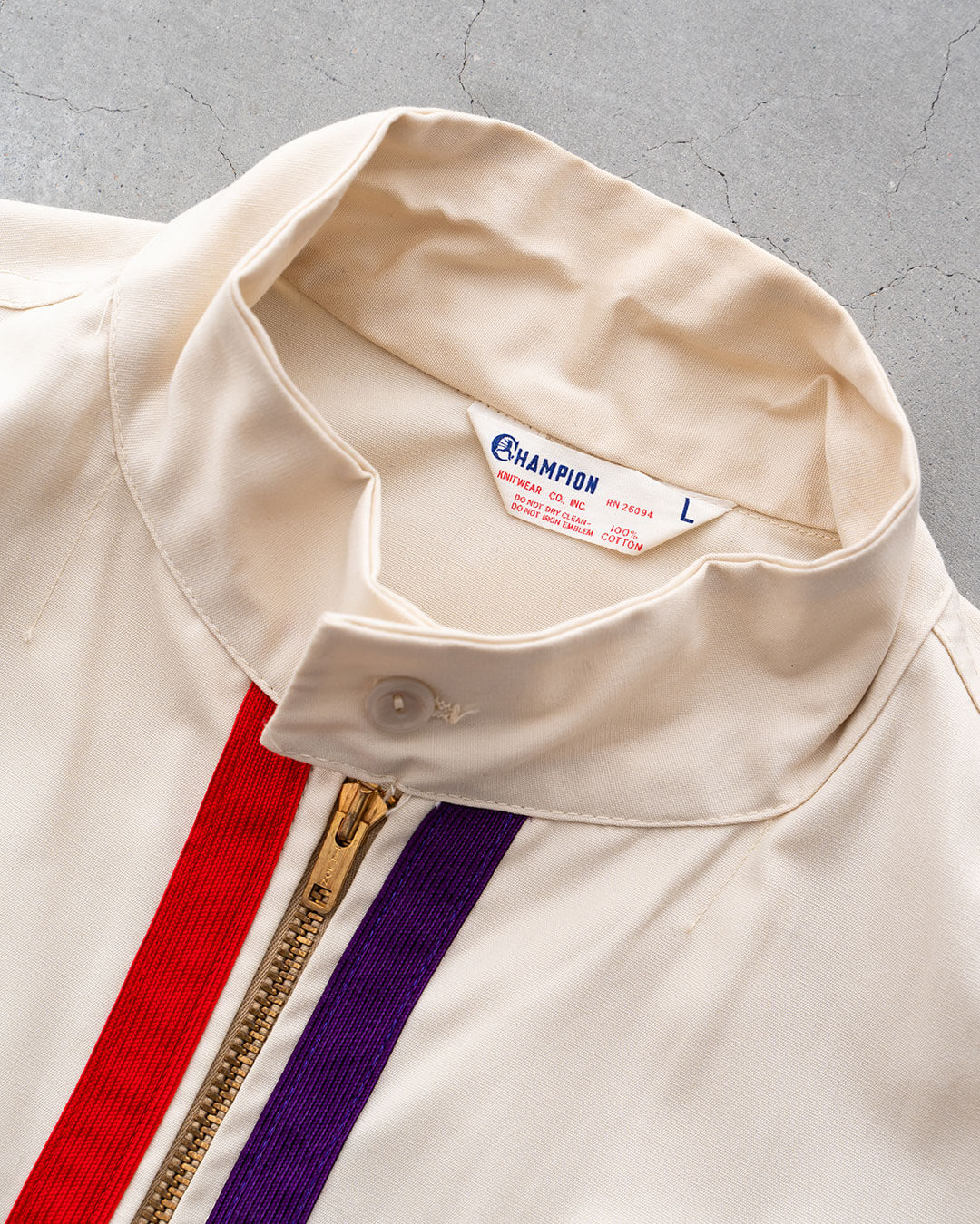 【DEADSTOCK】60s Champion KNITWEAR Zip-Up Cotton Jacket