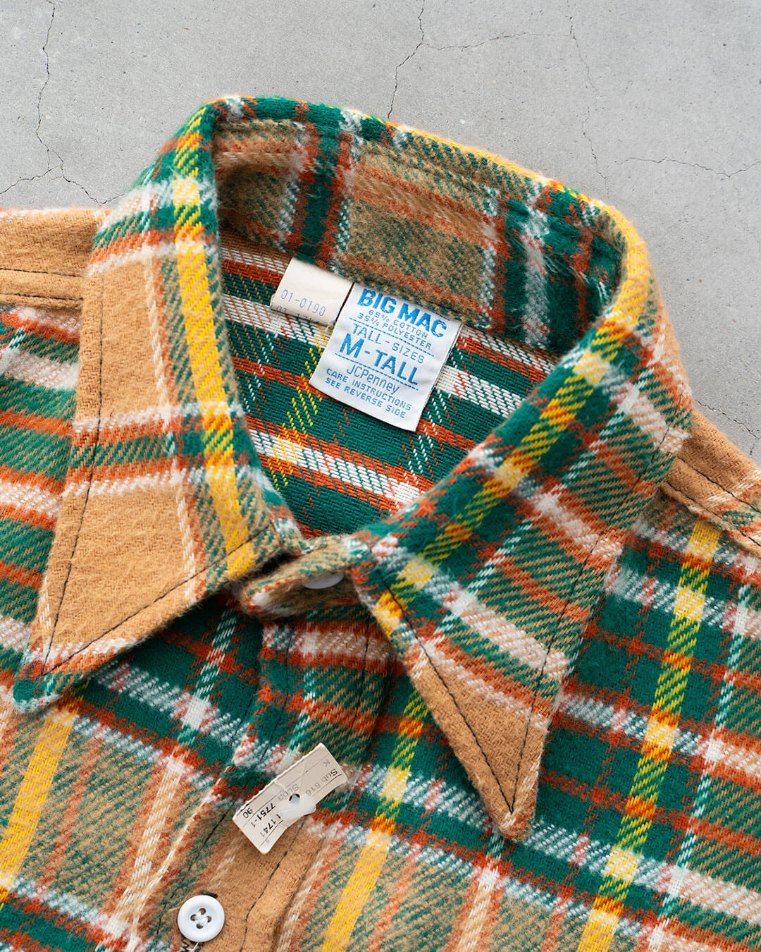 【DEADSTOCK】70s BIG MAC Heavy Flannel Shirt (M-TALL)