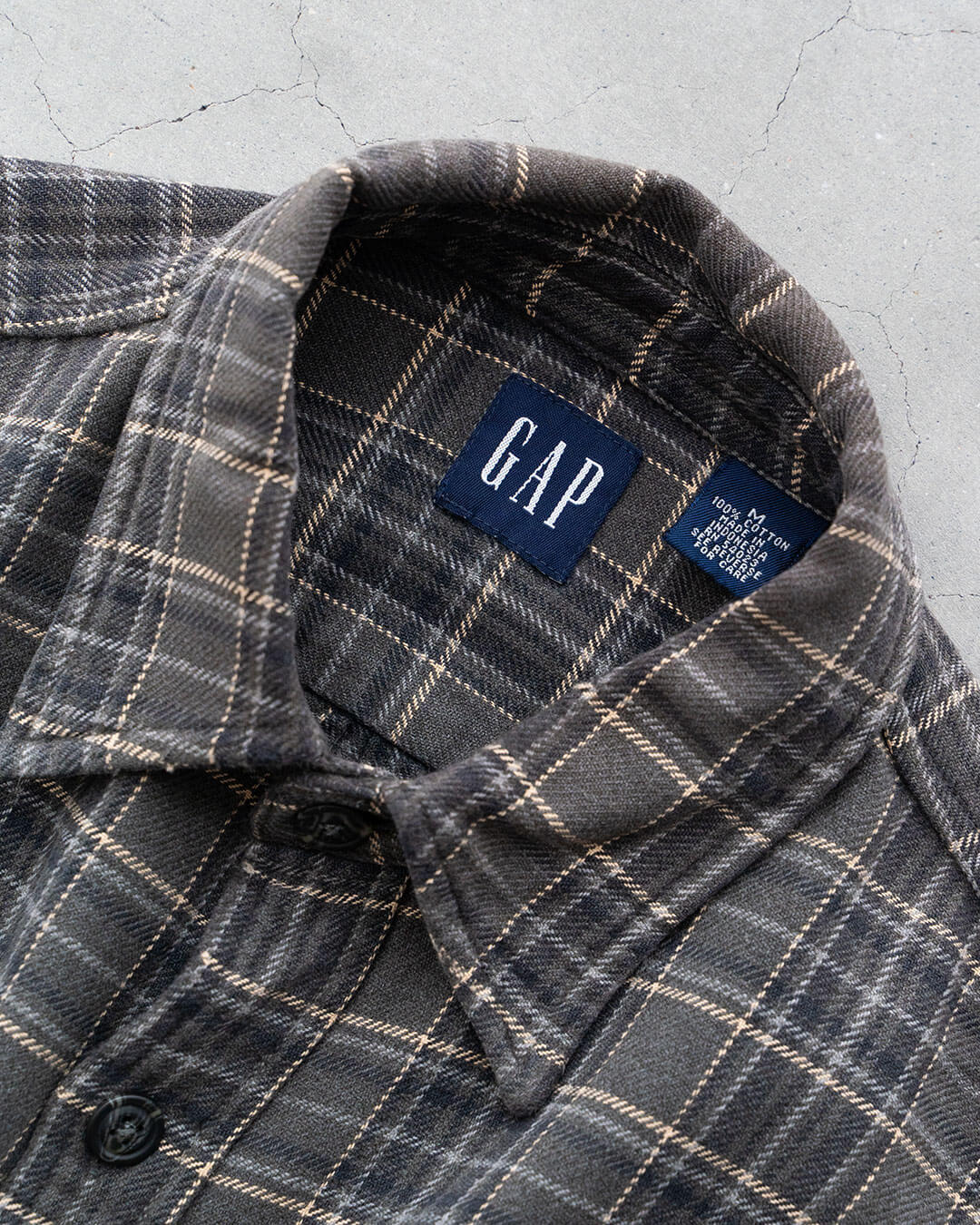 【VINTAGE】90-00s OLD GAP Heavy Cotton Flannel Shirt (M)