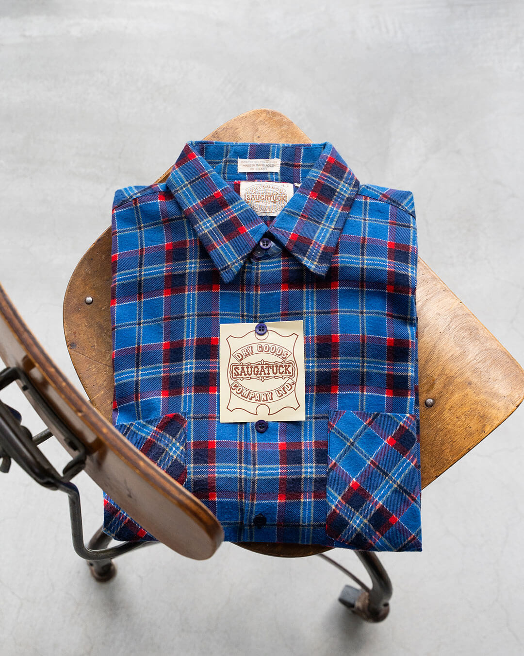 【DEADSTOCK】80-90s SAUGATUCK Cotton Flannel Shirt (L)