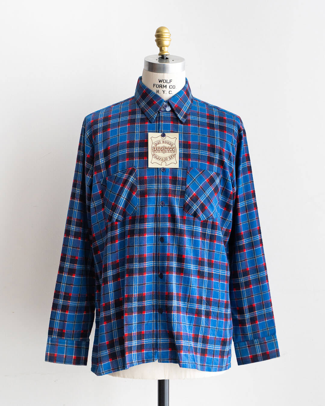 【DEADSTOCK】80-90s SAUGATUCK Cotton Flannel Shirt (L)
