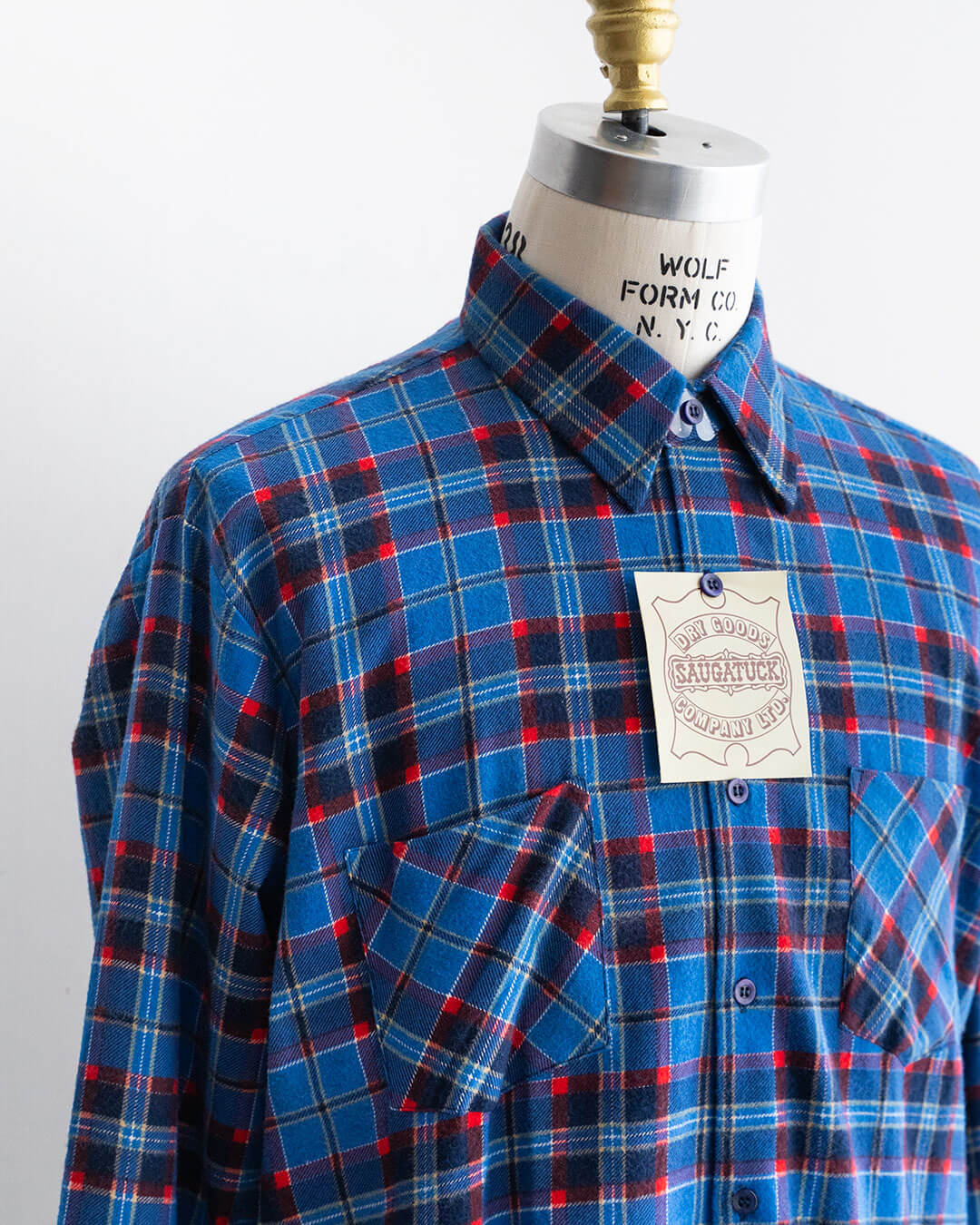 【DEADSTOCK】80-90s SAUGATUCK Cotton Flannel Shirt (L)