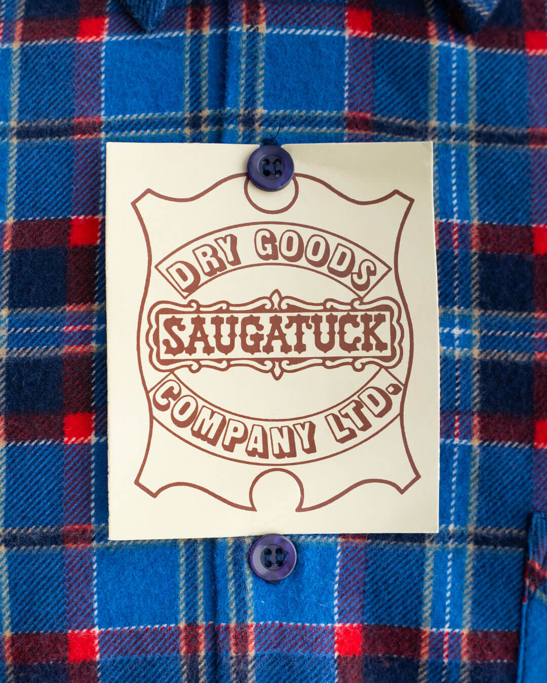 【DEADSTOCK】80-90s SAUGATUCK Cotton Flannel Shirt (L)