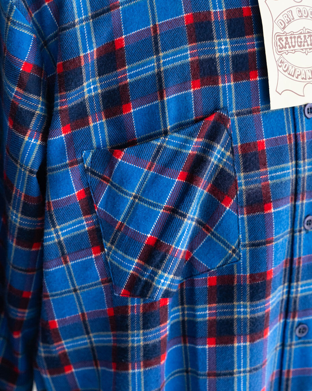 【DEADSTOCK】80-90s SAUGATUCK Cotton Flannel Shirt (L)