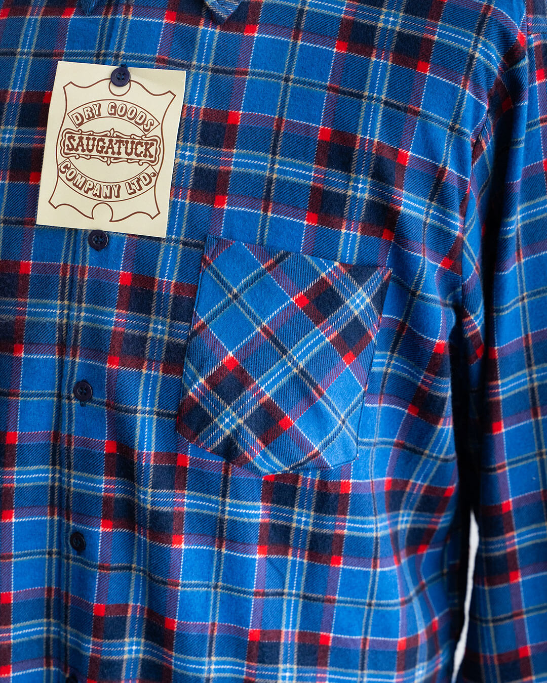【DEADSTOCK】80-90s SAUGATUCK Cotton Flannel Shirt (L)