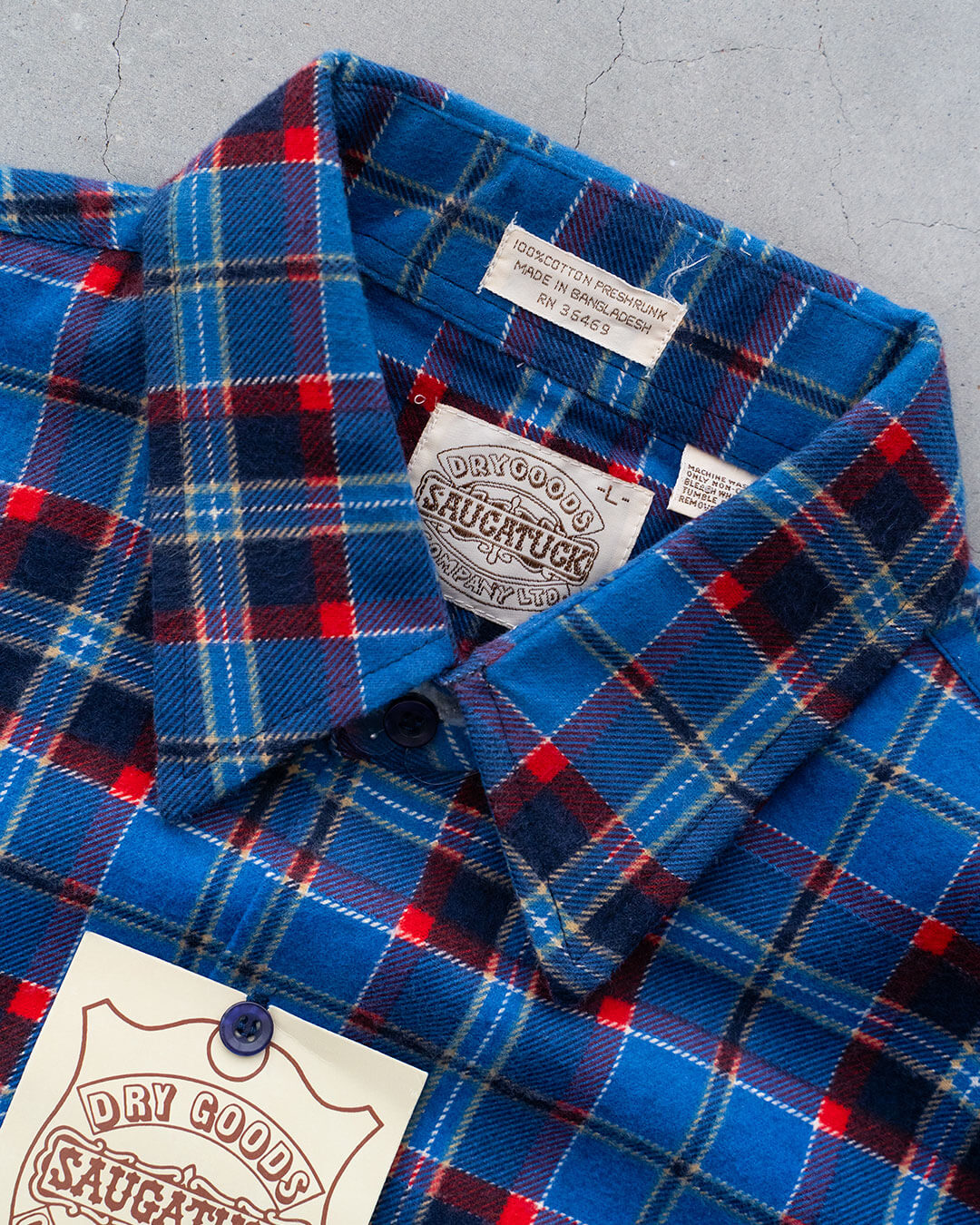 【DEADSTOCK】80-90s SAUGATUCK Cotton Flannel Shirt (L)