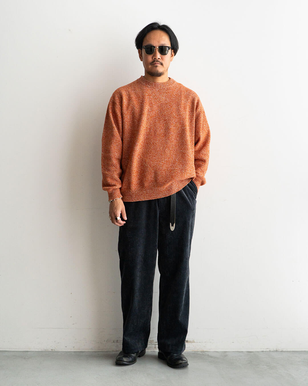 モデル 身長175cm　体重69kg / 着用サイズ 48 , カラー Melange Orange