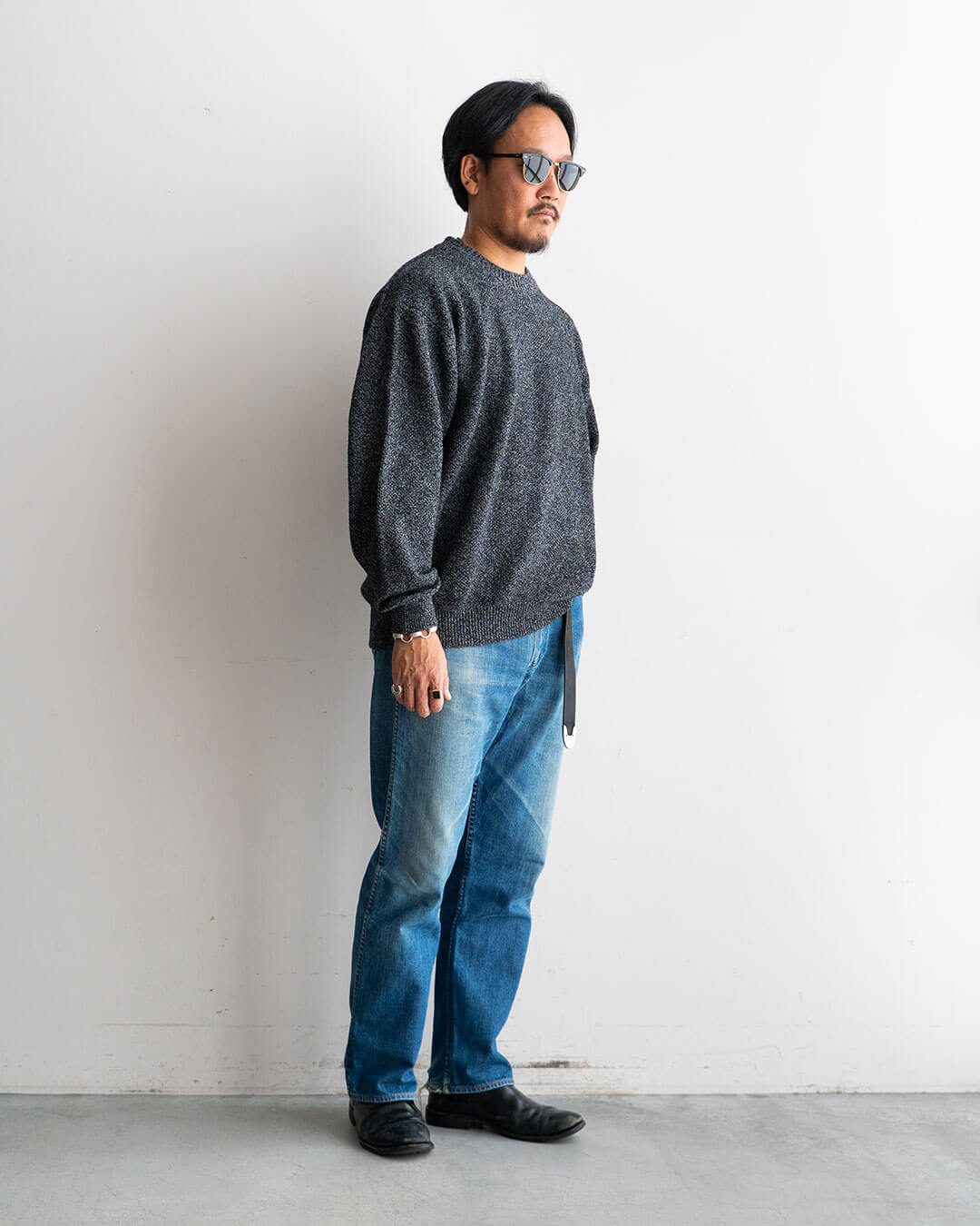 モデル 身長175cm　体重69kg / 着用サイズ 48 , カラー Melange Black