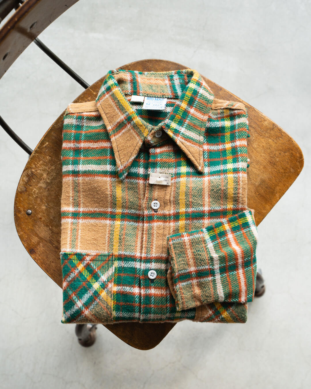【DEADSTOCK】70s BIG MAC Heavy Flannel Shirt (M-TALL)