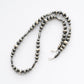 【Indian Jewelry】60-70s Vintage Navajo Pearl Handmade Silver Bead Necklace 『55cm』①