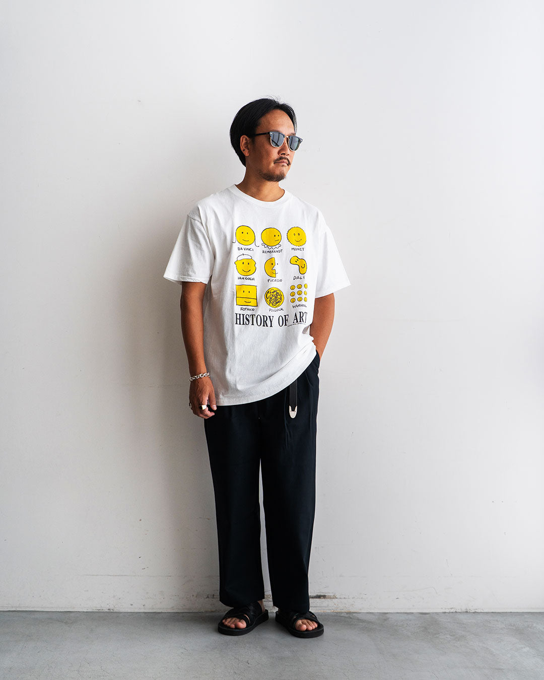 【VINTAGE】90s『HISTORY OF ART』Smiley Art Printed T-Shirt 『Made in U.S.A』
