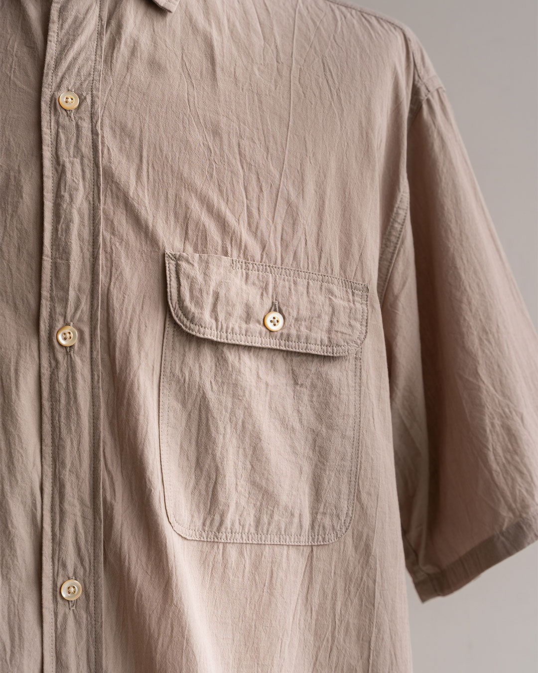 【Blurhms Rootstock】Hard Twist Chambray Work Short Sleeve Shirt