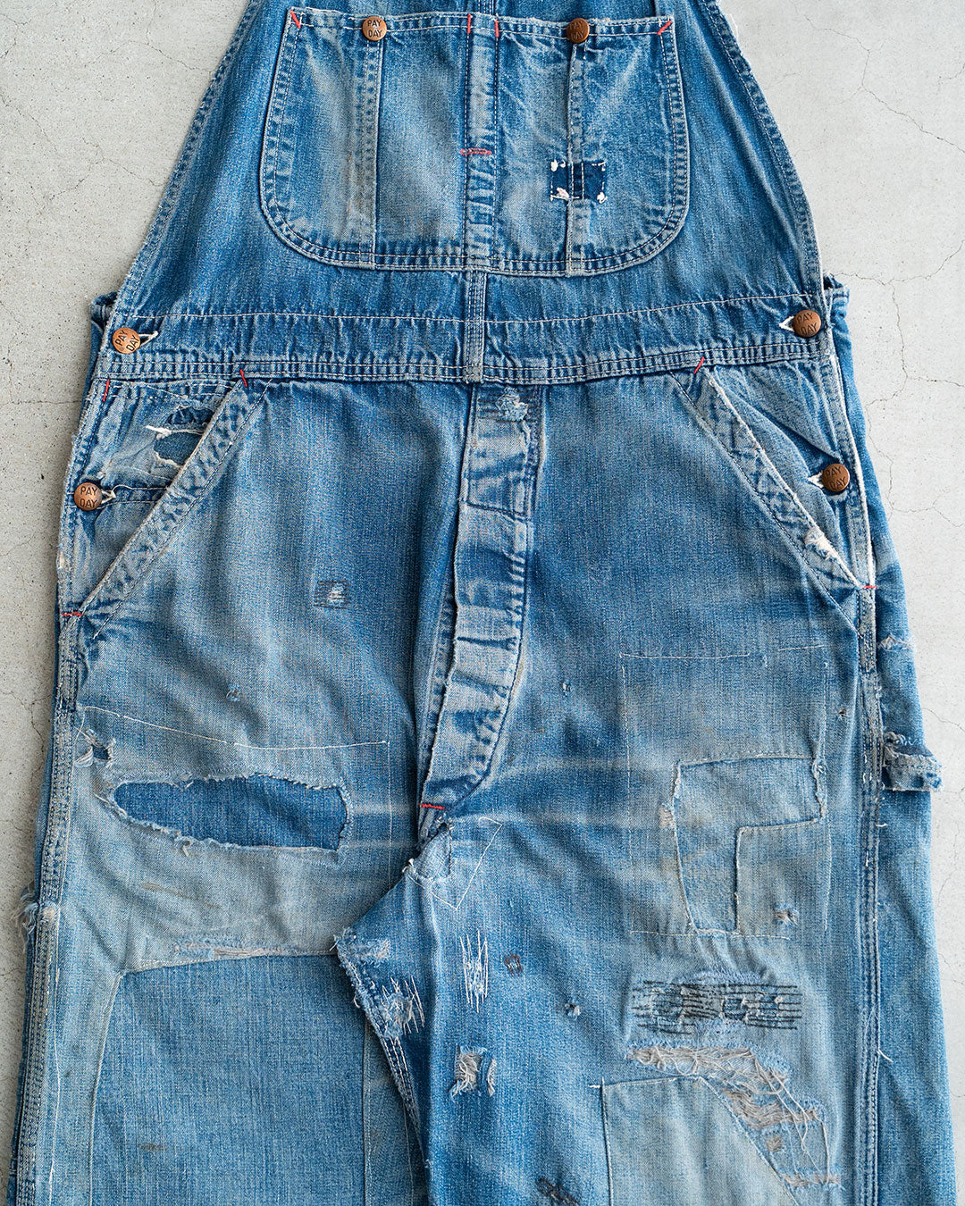 【VINTAGE】50s PAY DAY Denim Overall “Beautiful Repair”