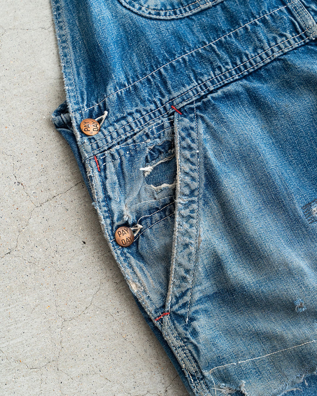 【VINTAGE】50s PAY DAY Denim Overall “Beautiful Repair”